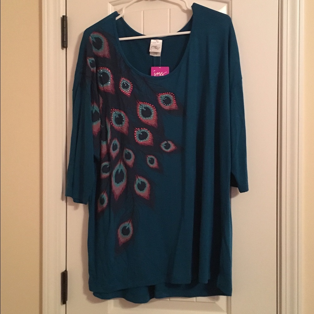 Peacock print top